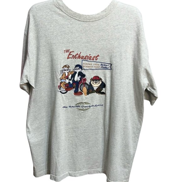 ACME Clothing The Enthusiast Looney Characters Embroidered Vintage Men's Tee XL - Picture 2 of 6